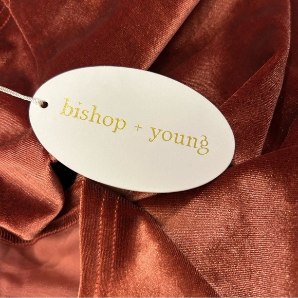 NWT BISHOP & YOUNG Velvet High Neck Mini Dress in Rose Gold - Picture 9 of 12